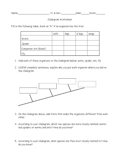 It's a worksheet to practice vocabulary: Cladogram Worksheet