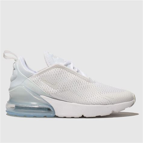 Kids Junior White And Silver Nike Air Max 270 Trainers Schuh