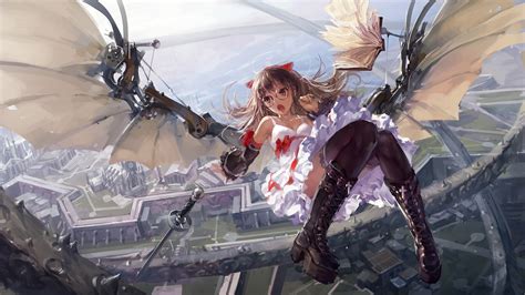 Angel Wings Girl Falling From Sky 4k Hd Anime 4k