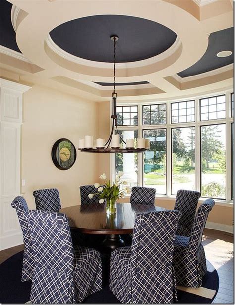 In the above picture we faux finished this particular tray ceiling using glitter paint, which comes in many different colors. Aren't Trey Ceilings Grand? | Coffered ceiling dining room ...