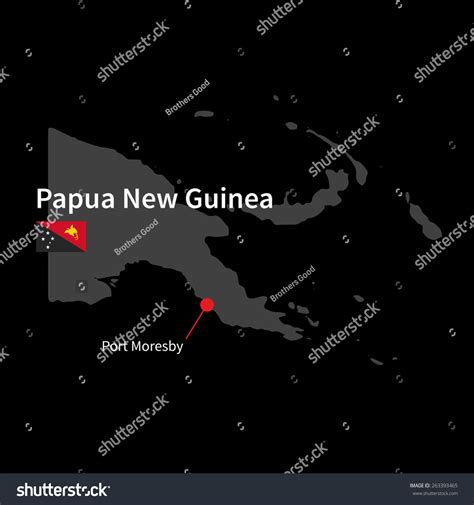 Detailed Map Papua New Guinea Capital เวกเตอร์สต็อก ปลอดค่าลิขสิทธิ์
