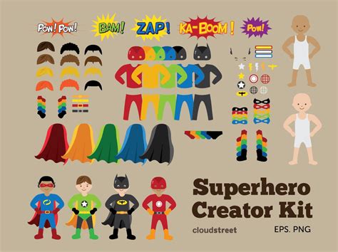 Superheroes Creator Kit Clip Art For Personal And Commercial