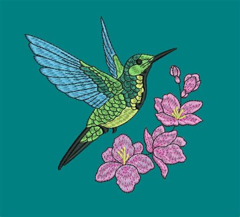 Hummingbird Machine Embroidery Design Humming Bird Colibri Etsy