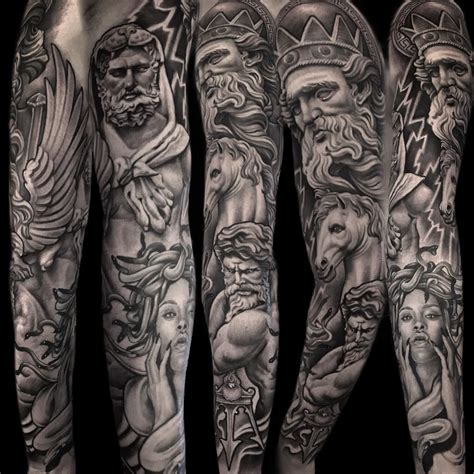Astonishing Greek Mythology Arm Sleeve Tattoo Ideas