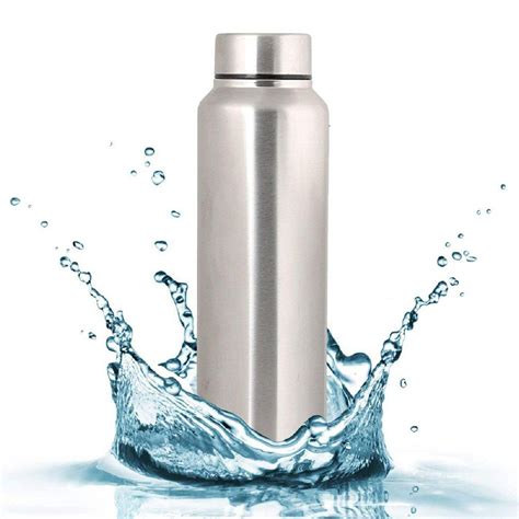 Stainless Steel Fridge Water Bottle Single Wall 1000 Ml Silver