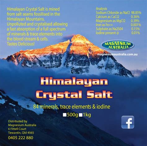 Himalayan Crystal Salt 1kg Fine Magnesium Australia