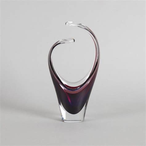 Purple And Blue Cased Vase By Paul Kedelv Scandinavian Named Designers Glass
