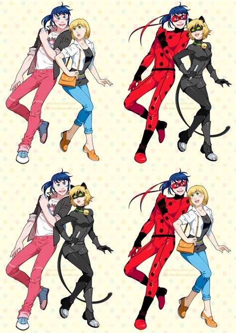 Genderbend Four Ways Miraculous Ladybug Anime Ladybug Anime Genderbend