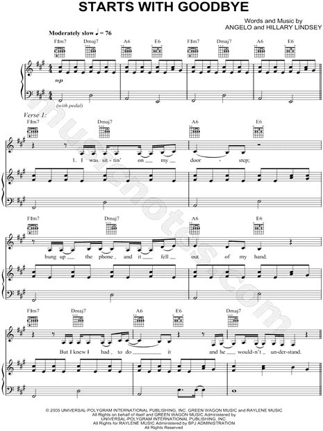 Related the best karaoke songs ever, ranked here's how you write the perfect. Carrie Underwood "Starts With Goodbye" Sheet Music in F# ...