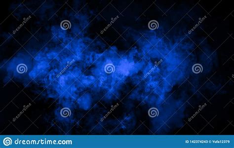 Blue Misty Smoke Background Abstract Texture For Copyspace Stock Image