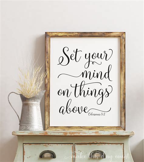 Set Your Mind On Things Above Colossians 3 2 Wall Art Print Etsy