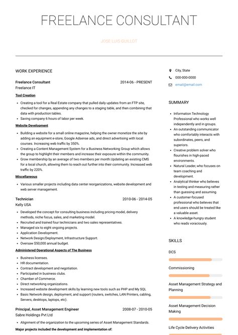 Freelance Consultant Resume Samples And Templates Visualcv
