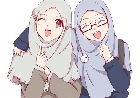 49 Gambar Kartun Pria Dan Wanita Muslimah