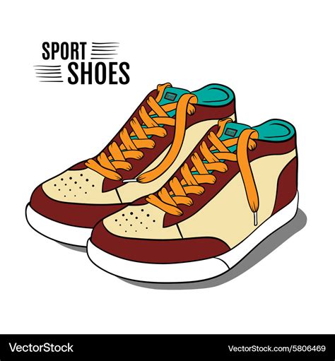 Cartoon Sport Shoes Royalty Free Vector Image Vectorstock