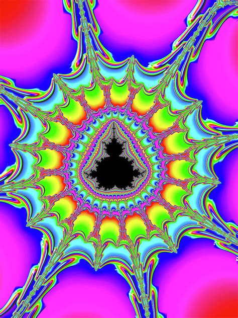 Psychedelic Trippy And Colorful Fractal Digital Art By
