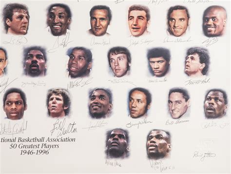 Lot Detail Nba 50 Greatest Players Litho Completely Signed In 48x34