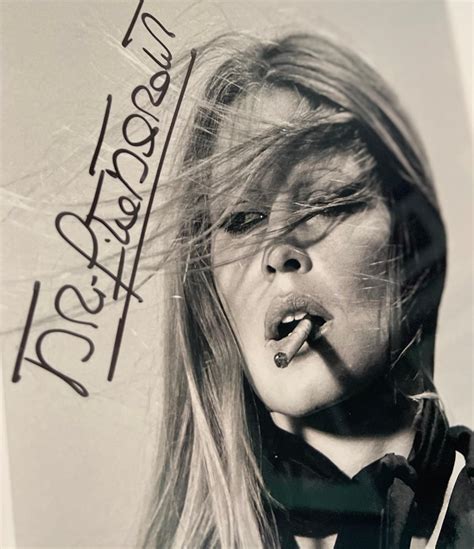 Terry Oneill Brigitte Bardot With Cigar In Mexico Hand Signed By Brigitte Bardot Framed At