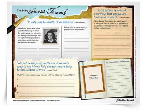 Diary Of Anne Frank Activities That Will Strengthen Descriptive Writing