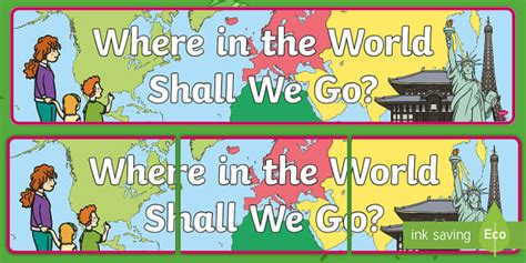 Where In The World Shall We Go Display Banner Twinkl
