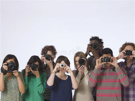 Multiethnic Photographers Taking Photos Stock Image Image Of Group