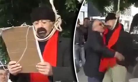 Turkish Protester Reads Speech With Noose Around Neck And Nearly Kills Himself World News