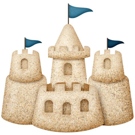 Sand Castle With Blue Flags Transparent Png Stickpng