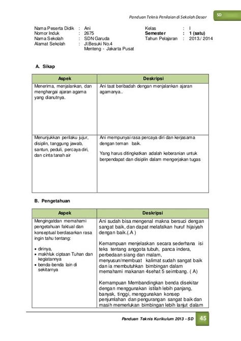 Detail Contoh Saran Dalam Raport Sd Kurikulum 2013 Koleksi Nomer 22