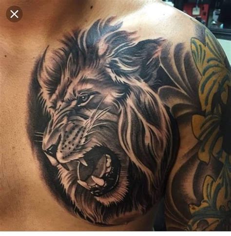 Pin By Dnr Rap On Sư Tử Lion Shoulder Tattoo Lion Chest Tattoo Lion