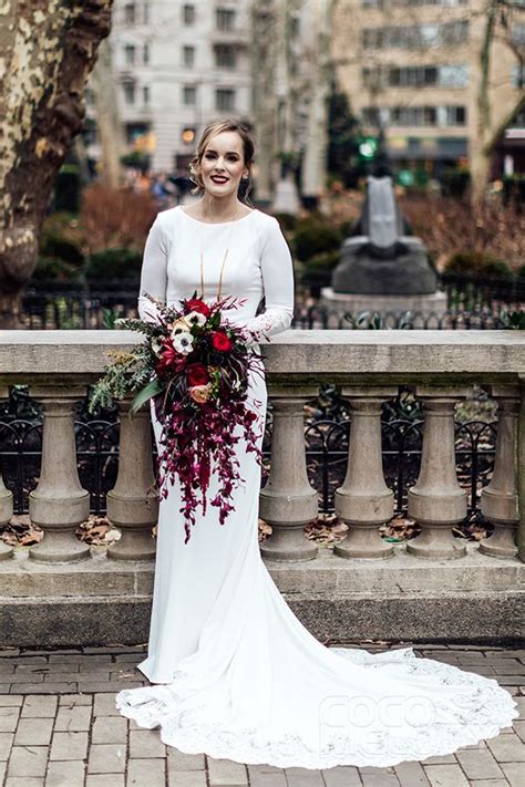 Look no farther than short or long sleeve wedding dresses. Modest Trumpet-Mermaid Bateau Natural Court Train Stretch ...