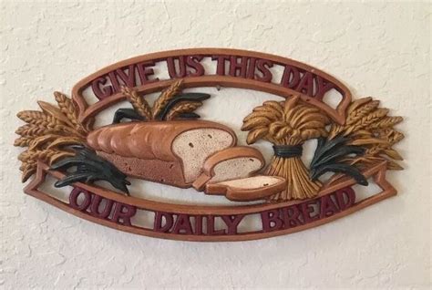 vintage sexton give us this day our daily bread metal wall kitchen decor ebay vintage