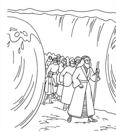 Moses Divide Red Sea Coloring Page Moses Divide Red Sea Coloring Page