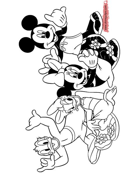 Mickey has gone through many challenging adventures so he will surely go through your coloring as well, try to be neat and do not overdo the lines when coloring. Mickey Mouse & Friends Coloring Pages 4 | Disneyclips.com