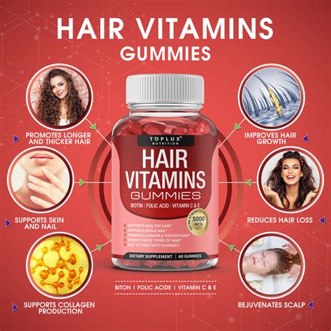 Hair Vitamins Gummies Toplux Supplement