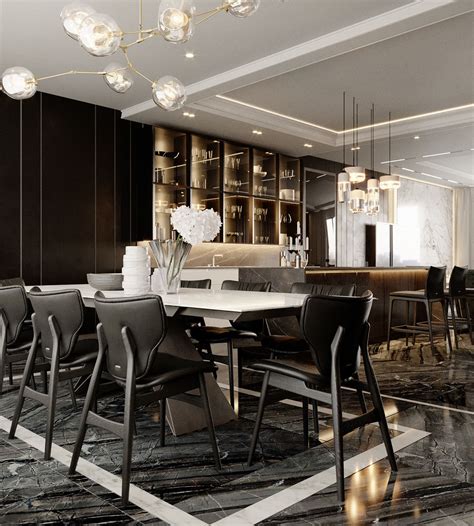 Apartment Lux 018 On Behance Dinning Room Design Luxury Kitchen