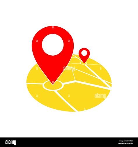 Map Location Pointer Geo Pin Icon In Red And Yellow Or Geolocation