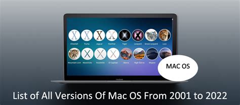 List Of All Mac Os Versions From 2001 To 2022