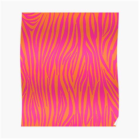 Pink And Orange Zebra Stripes Poster For Sale By Onethreesix Redbubble