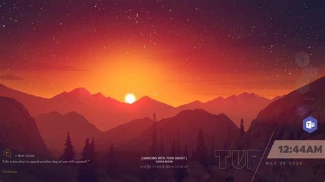 Minimalist Sunset Setup Rrainmeter