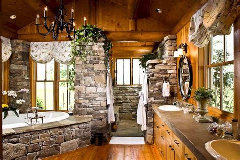 Amazing Rock Wall Bathroom You Need To Impersonate 3 Log Homes House