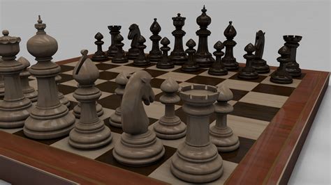 Chess Set Free 3d Model Obj 3ds Fbx C4d Dxf Dae