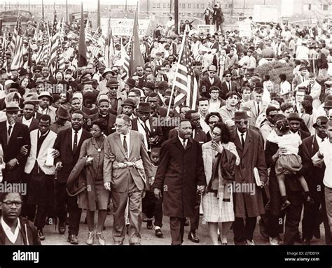 Martin Luther King Jr Leads Nonviolent Demonstrators Into Montgomery