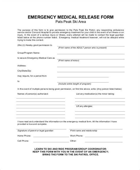 Medical Release Form Printable Free Printable Templates
