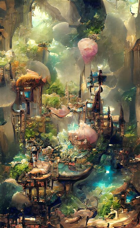 Tiny Fairy Village 🧚🏼‍♀️🧚🏻 Fantasy Landscape Fantasy Art Landscapes