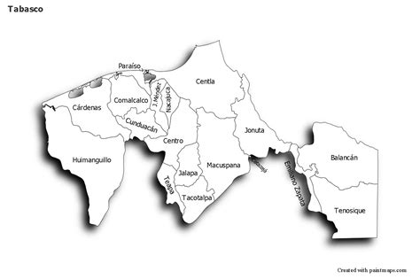 Mapas De Muestra Para Tabasco Blanco Negrosombrío Tabasco Maps