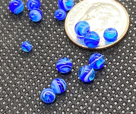 Handmade Cobalt Blue Uv Micro Marbles Or Uranium Glass Etsy
