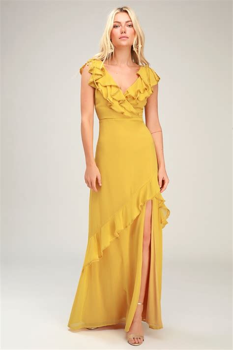 Yellow Wrap Maxi Dress To Wear To Spring And Summer Weddings Dress