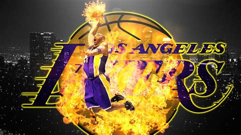 Kobe Bryant Lakers Player In Fire Background Hd Lakers Wallpapers Hd