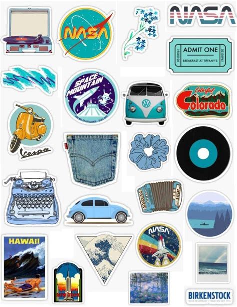 This blue aesthetic sticker pack of 10 is the perfect touch to laptops smartphones notebooks and much more. Retro Blue Stickers - Laptop - Ideas of Laptop #laptop ...
