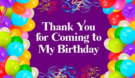 Thank You For Coming To My Birthday Party Printable