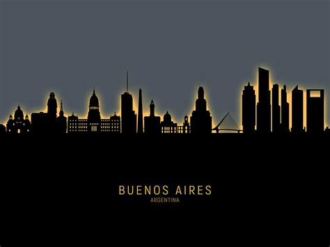 Buenos Aires Argentina Skyline Digital Art By Michael Tompsett Pixels